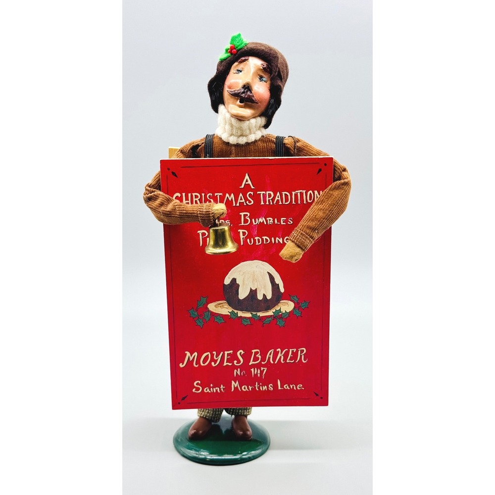 Byers Choice Carolers Sandwich Board Man Moyes Bakery Christmas Figurine 1994